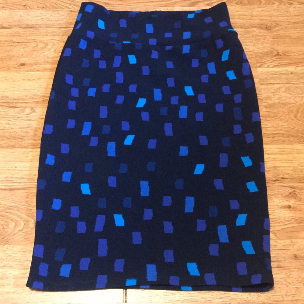 LuLaRoe Navy Blue Polka Square Cassie Skirt